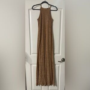 Glamorous Tan Evening Gown